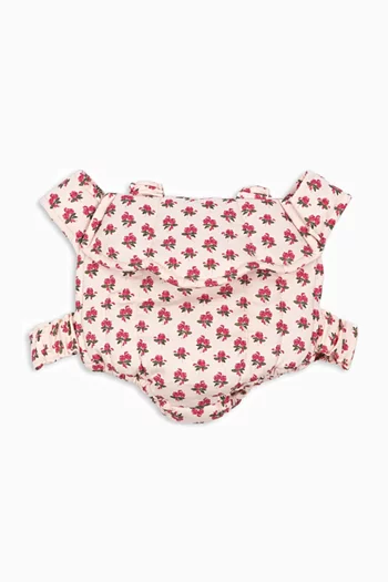 Rose-embroidered Doll Carrier