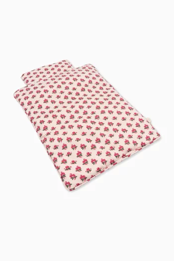 Rose-embroidered Doll Bedding