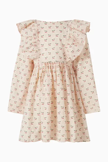 فستان شيانا بنقشة كرز قطن عضوي