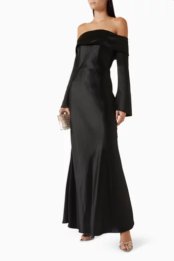 فستان بيانكا بأكتاف مكشوفة ستان