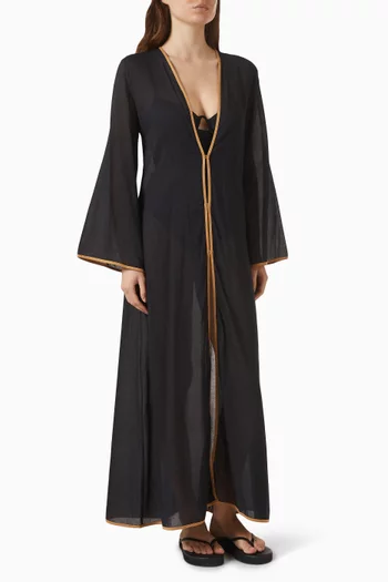 فستان بيوني طويل للارتداء فوق ملابس السباحة قطن