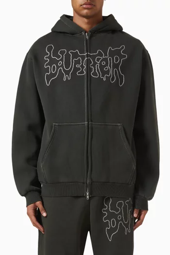 Blotch Zip Hoodie in Cotton-fleece