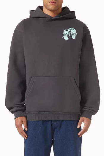 Footprints Hoodie in Cotton-fleece