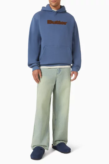 بنطال جينز تريم بلون باهت دينم