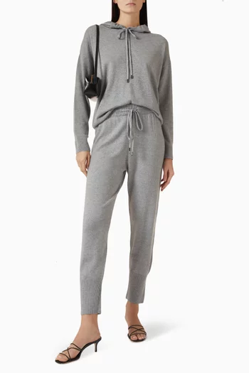 كنزة بغطاء رأس برباط تضييق مزيج كشمير