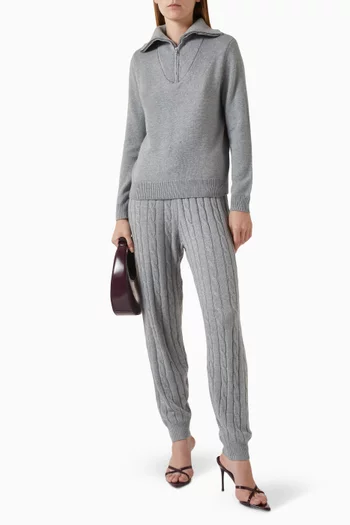 سترة بياقة عالية وسحّاب قصير نسيج مضلع