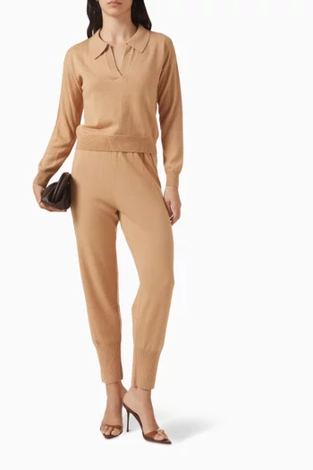 بنطال رياضي برباط نسيج سادة