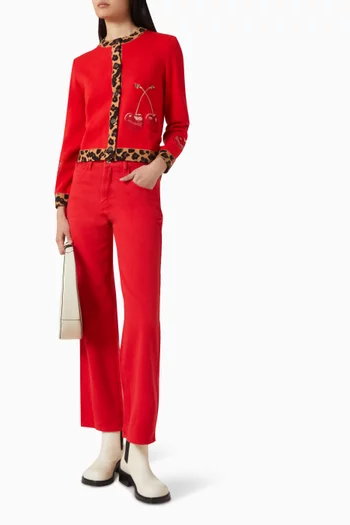 كارديغان هولي بتطريزات على شكل كرز