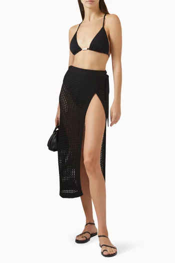 تنورة رينا بنمط باريو متوسطة الطول نسيج