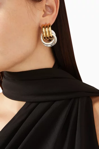 Double Knot Earrings in Mixed Metal