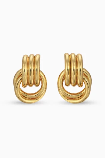 Double Knot Earrings in Gold-Plated Metal