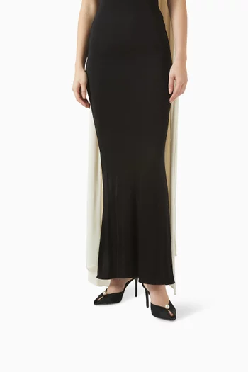 حذاء ديبي مفتوح من الخلف بكعب 100 مم قماش شبكي