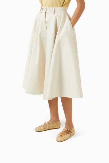 حذاء باليرينا بكعب مسطح فيسكوز بنسيج كروشيه