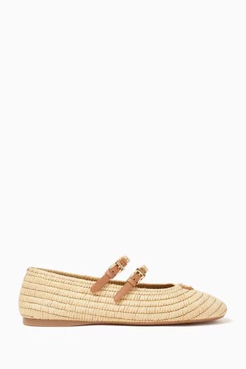 حذاء باليرينا بكعب مسطح فيسكوز بنسيج كروشيه