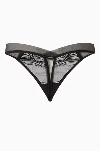 Floral-lace Thong