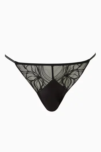 Floral-lace Bikini Briefs