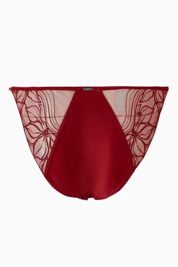 Floral-lace Bikini Briefs