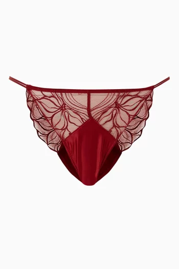Floral-lace Bikini Briefs