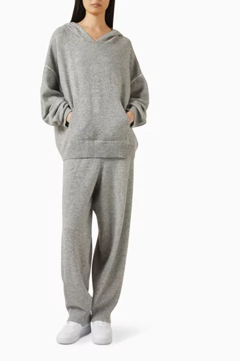 كنزة بغطاء رأس وقصة فضفاضة تيري ناعم