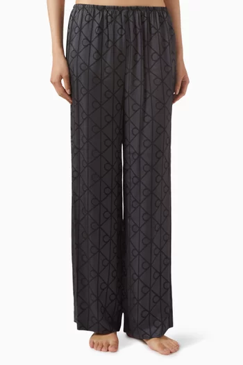 بنطال بيجاما بنقشة ستان