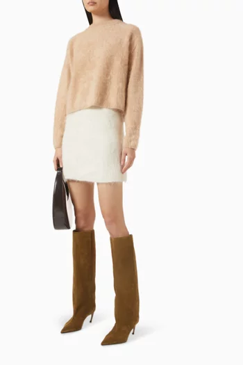 سترة بفتحة رقبة مستديرة كشمير ناعم