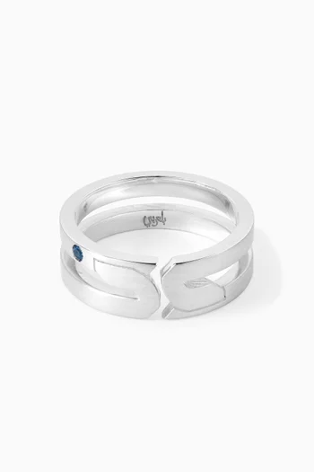 Arabic Letter "Ein" Ring in Sterling Silver