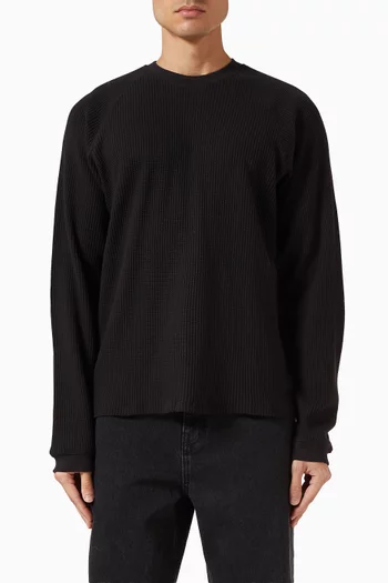 تي شيرت بأكمام طويلة قطن بنسيج متشابك