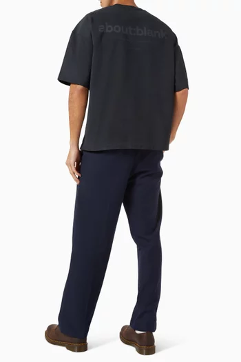 تي شيرت بقصة مربعة قطن بلون باهت