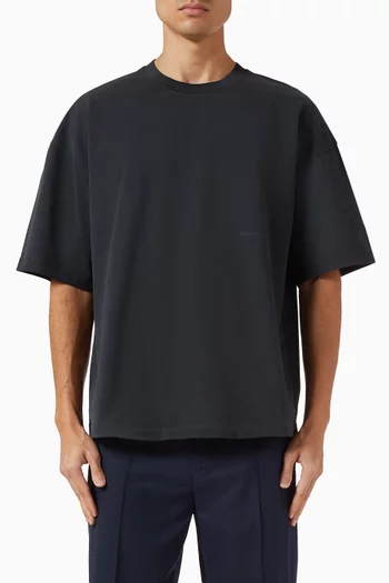 تي شيرت بقصة مربعة قطن بلون باهت