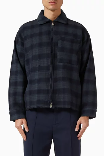 Plaid Zipped Shirt in Cotton