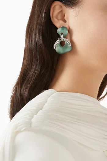 Ember Earrings in Rhodium-plated Brass