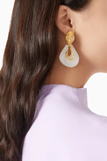 Solara Earrings in 21kt Gold-plated Brass