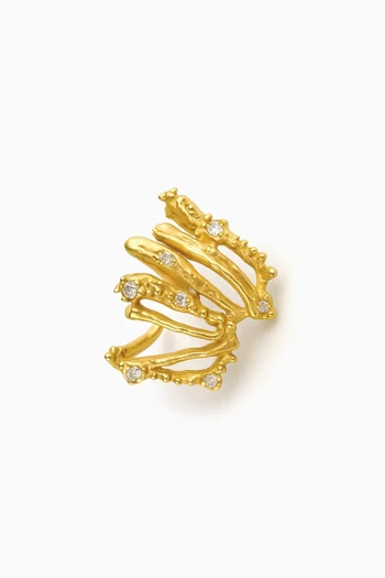 Vault Single Ear Cuff in 21kt Gold-plated Brass
