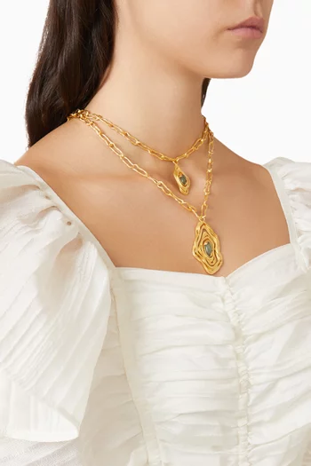 Nebula Necklace in 21kt Plated Brass