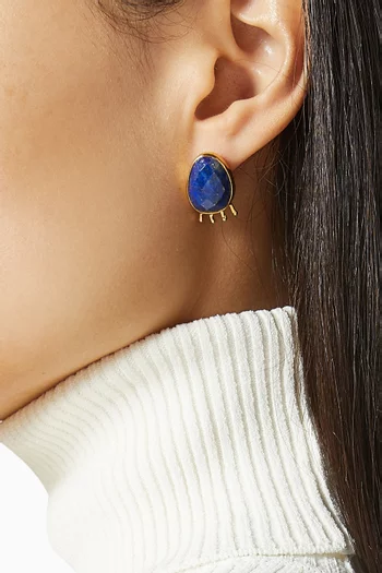 Crowned Ray Earrings in Plated Metal