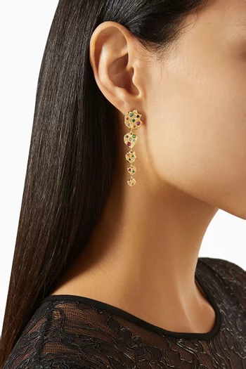 Cascading Drop Earrings in Plated Metal