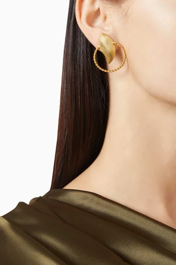 Rope Hoops Earrings in Plated Metal