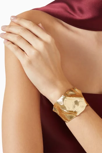 Textured Cuff in Plated Metal