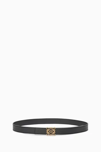 حزام بوجهين وإبزيم بشعار الماركة جلد