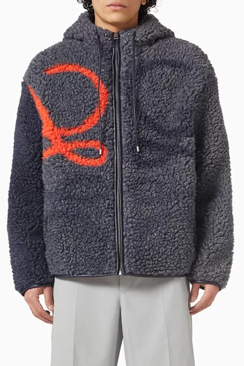 كنزة بغطاء رأس وقصة فضفاضة صوف قطني