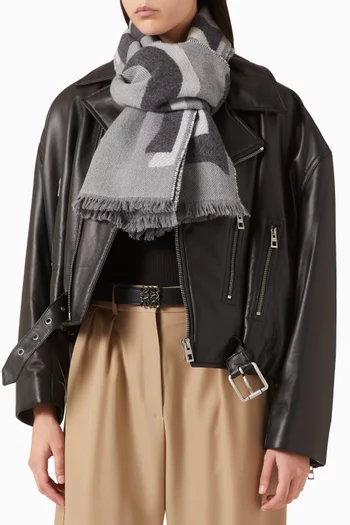 وشاح بشرّابات مزيج صوف وكشمير