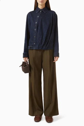 Draped Shirt in Denim