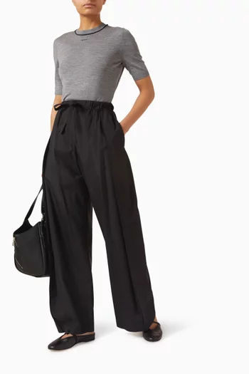 بنطال بيجاما بقصة ساق واسعة