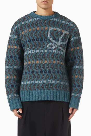 سترة بشعار الماركة صوف وموهير