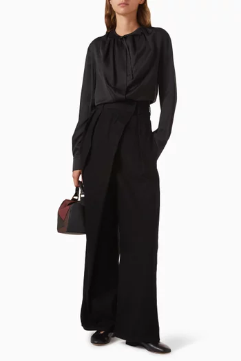 Scarf Shirt in Satin