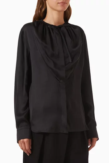 Scarf Shirt in Satin
