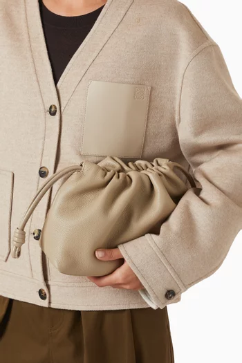 حقيبة فلامنكو متوسطة جلد ماعز نابا