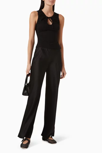 Gale Mid-rise Bias Pants in Satin