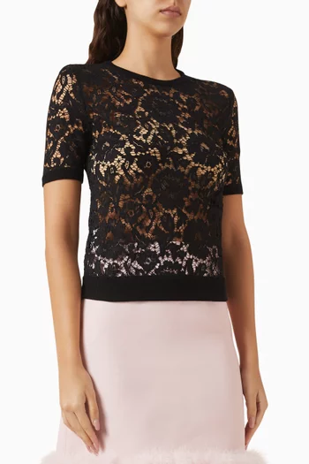 Lace-detail Sweater in Cotton-blend