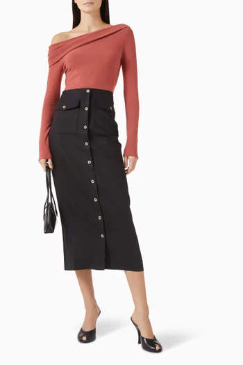 Britt High-waist Skirt in Linen